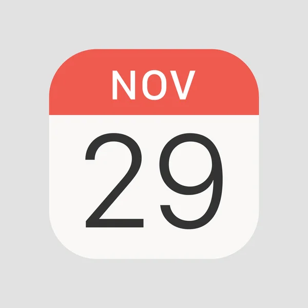 11月29日图标分离背景 日历符号现代 图标网站设计 移动应用 病媒图解 — 图库矢量图片