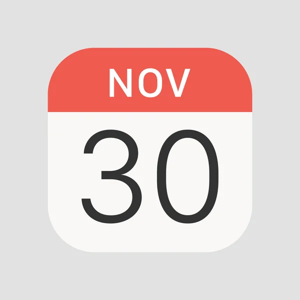 11月30日图标孤立的背景 日历符号现代 图标网站设计 移动应用 病媒图解 — 图库矢量图片