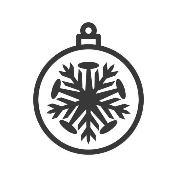 Bola Navidad Con Icono Copo Nieve Aislado Sobre Fondo Blanco — Archivo Imágenes Vectoriales