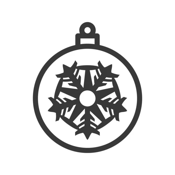 Рождественский Бал Снежинкой Белом Фоне Символ Новогоднего Оформления Современный Простой — стоковый вектор