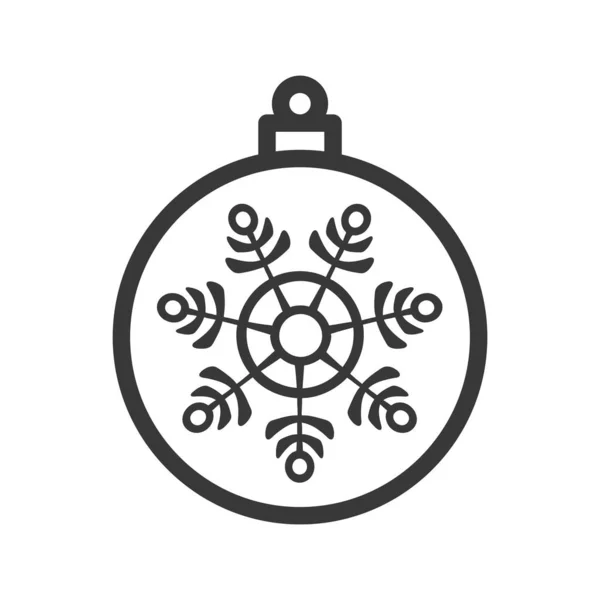 Різдвяний Піктограмою Сніжинки Ізольовано Білому Тлі Символ Різдвяного Декору Сучасний — стоковий вектор