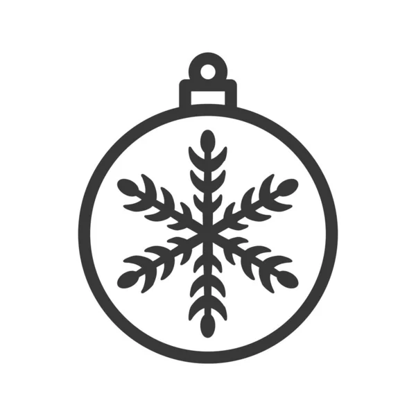 白い背景に隔離された雪の結晶アイコンを持つクリスマスボール クリスマスの装飾は ウェブサイトのデザイン モバイルアプリ Uiのためのアイコン シンプルで ベクトル モダンなシンボル ベクターイラスト — ストックベクタ