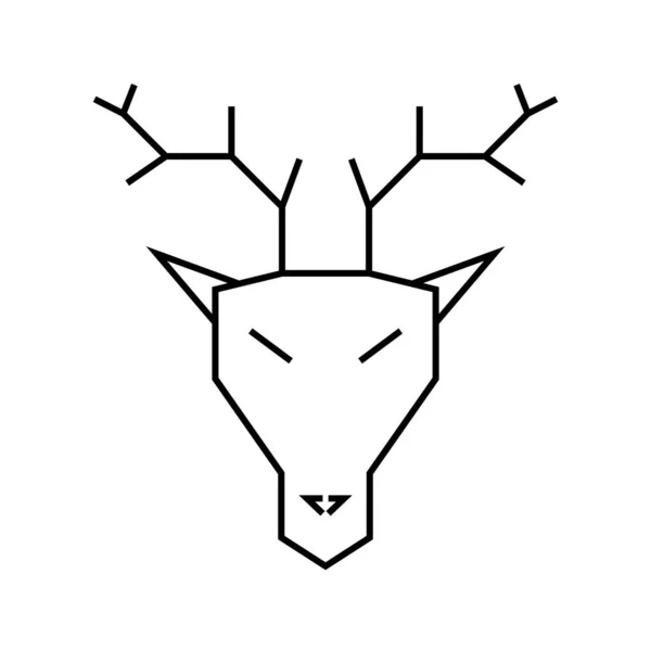 Ícone Veado Isolado Fundo Branco Símbolo Natura Moderno Simples Vetor — Vetor de Stock