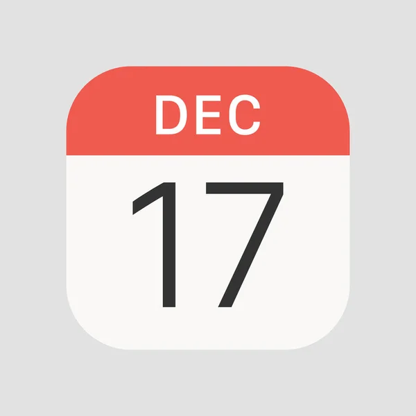 December Icoon Geïsoleerd Achtergrond Kalender Symbool Modern Eenvoudig Vector Pictogram — Stockvector