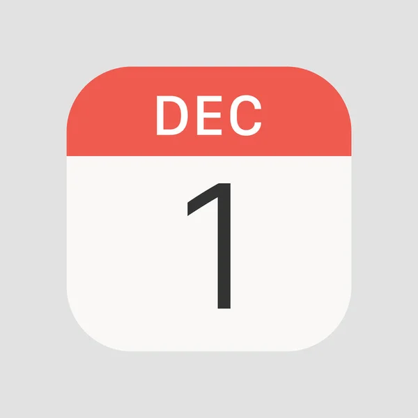 December Pictogram Geïsoleerd Achtergrond Kalender Symbool Modern Eenvoudig Vector Pictogram — Stockvector