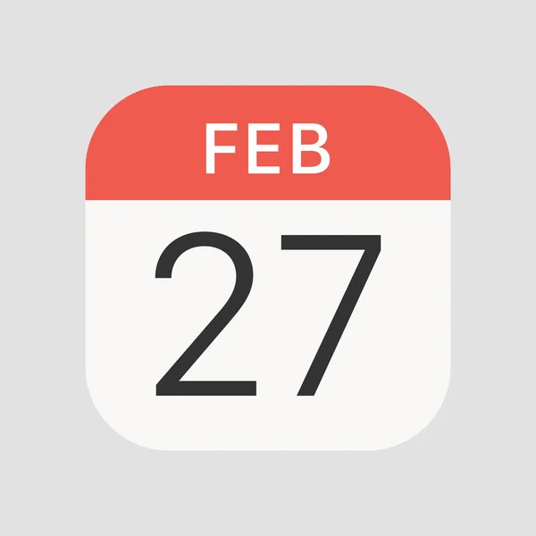 Februari Ikon Isolerad Bakgrunden Kalender Symbol Modern Enkel Vektor Ikon — Stock vektor