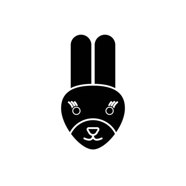 Ikon Kelinci Terisolasi Dengan Latar Belakang Putih Simbol Kelinci Modern - Stok Vektor