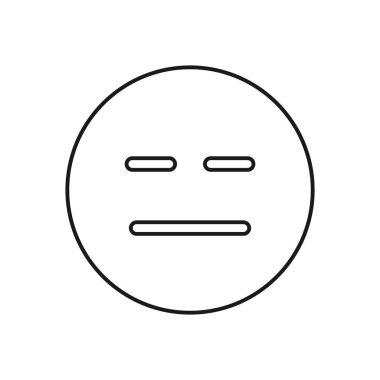 İfadesiz yüz ifadesi beyaz arka planda izole edilmiş. Düz yüz simgesi modern, basit, vektör, web sitesi tasarımı için simge, mobil uygulama, ui. Vektör İllüstrasyonu