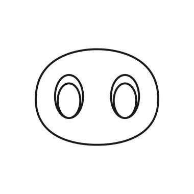 Beyaz arka planda izole edilmiş domuz burnu ikonu. Domuz burnu sembolü modern, basit, vektör, web sitesi tasarımı için simge, mobil uygulama, ui. Vektör İllüstrasyonu