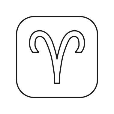 Beyaz arkaplanda Koç simgesi izole edildi. Astroloji sembolü modern, basit, vektör, web sitesi tasarımı için simge, mobil uygulama, ui. Vektör İllüstrasyonu