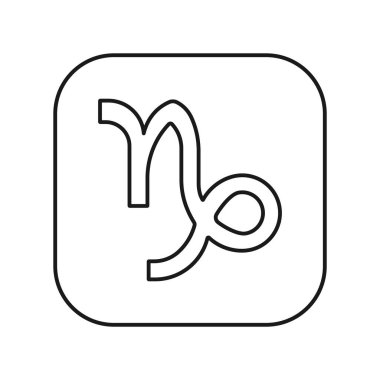 Oğlak simgesi beyaz arkaplanda izole edilmiş. Astroloji sembolü modern, basit, vektör, web sitesi tasarımı için simge, mobil uygulama, ui. Vektör İllüstrasyonu