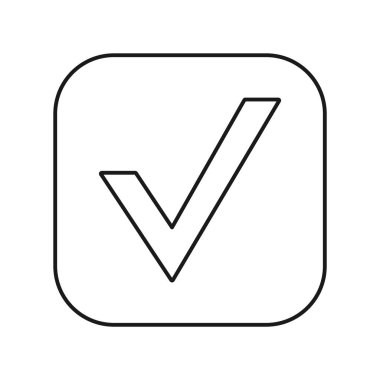 Kene simgesi beyaz arkaplanda izole edildi. Web sitesi tasarımı için modern, basit, vektör simgesini kontrol et, mobil uygulama, ui. Vektör İllüstrasyonu