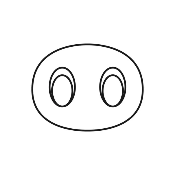 Ikona Nosa Świni Izolowana Białym Tle Pig Snout Symbol Nowoczesny — Wektor stockowy