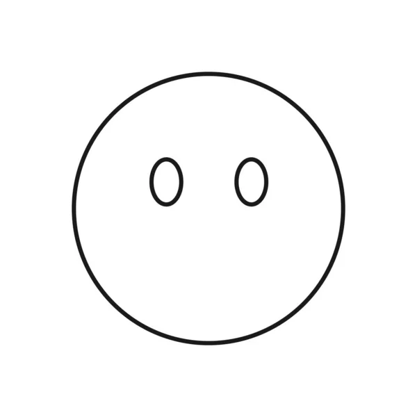 白い背景に孤立した口絵文字のない顔 ウェブサイトのデザイン モバイルアプリ Uiのための現代的 シンプルでベクトル アイコンの無表情な顔の顔の表情のシンボル ベクターイラスト — ストックベクタ