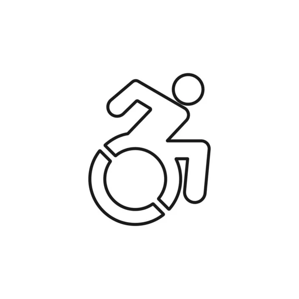 Rollstuhlsymbol Isoliert Auf Weißem Hintergrund Behinderungssymbol Modern Einfach Vektor Symbol — Stockvektor