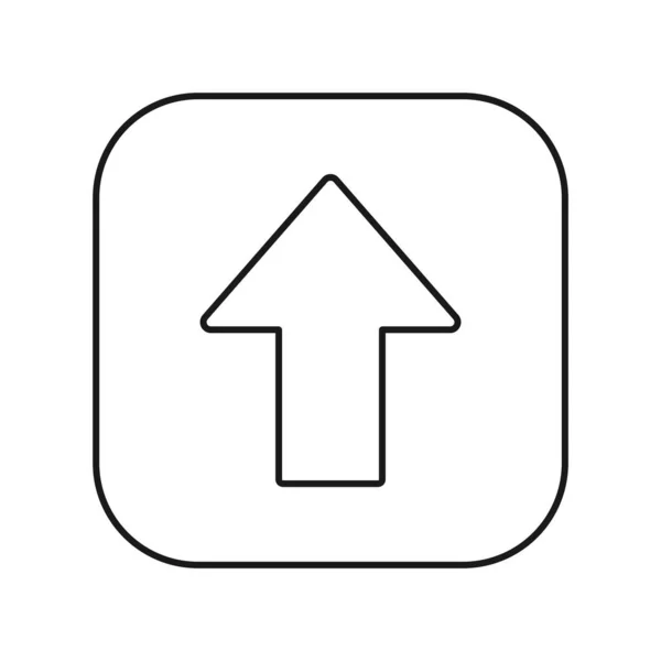 Ikona Strzałki Górę Izolowane Białym Tle Symbol Multimedialny Nowoczesny Prosty — Wektor stockowy