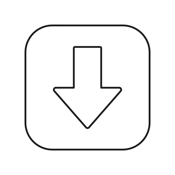 Κάτω Εικονίδιο Βέλους Απομονωμένο Λευκό Φόντο Multimedia Σύμβολο Σύγχρονο Απλό — Διανυσματικό Αρχείο