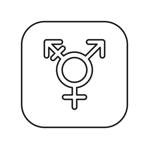 Transgender Ikon Isolerad Vit Bakgrund Hbtq Symbol Modern Enkel Vektor — Stock vektor