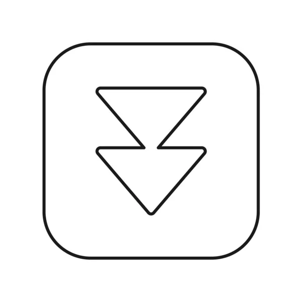 Быстро Вниз Иконка Изолирована Белом Фоне Мультимедийный Символ Современный Простой — стоковый вектор