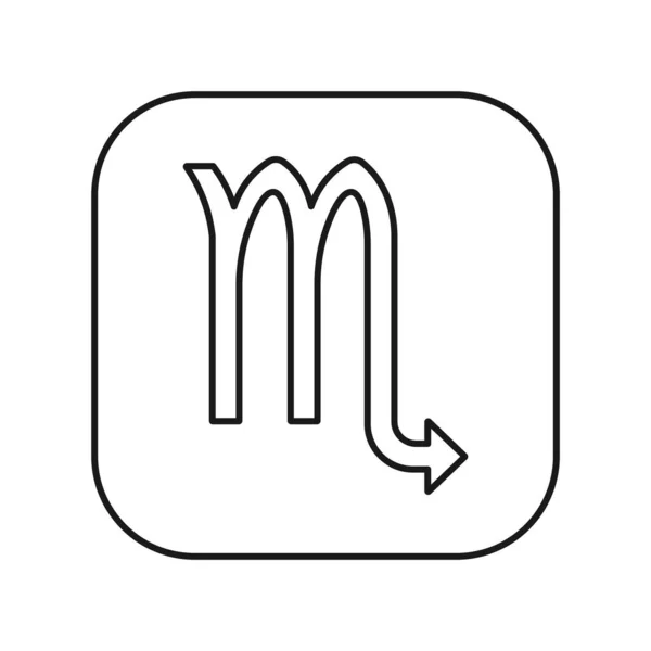 Ікона Скорпіона Ізольована Білому Тлі Astrological Emoticon Symbol Modern Simple — стоковий вектор
