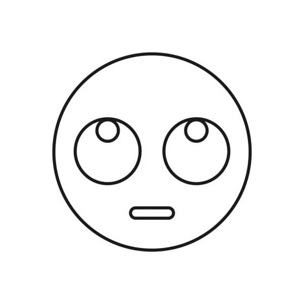 Twarz Toczącymi Się Oczami Ikona Emoji Izolowane Białym Tle Symbol — Wektor stockowy