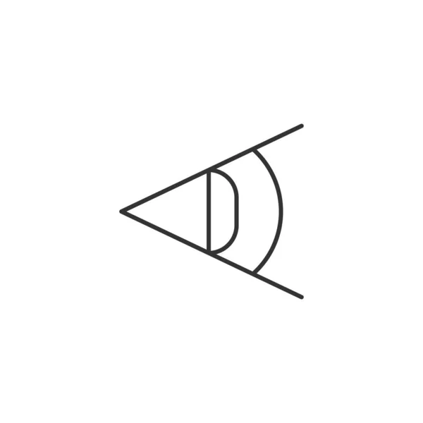 Plano Convex Icoon Geïsoleerd Witte Achtergrond Fotografie Symbool Modern Eenvoudig — Stockvector