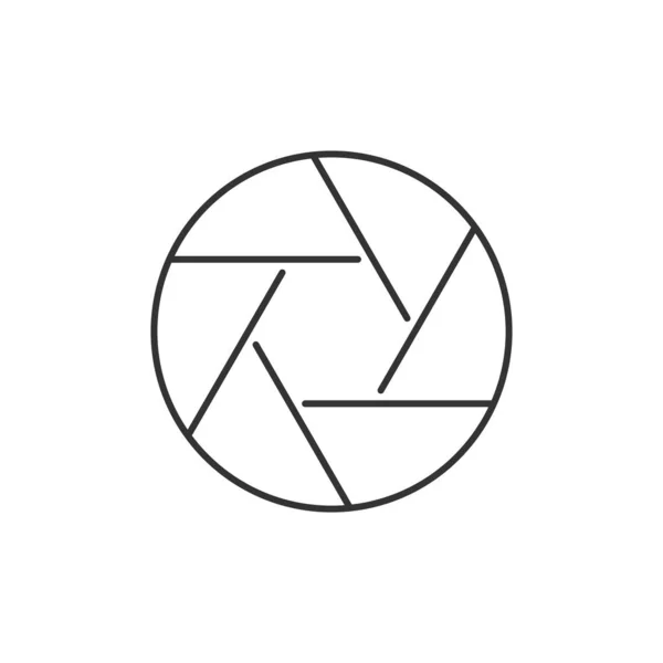 Icône Obturateur Isolée Sur Fond Blanc Symbole Lentille Moderne Simple — Image vectorielle