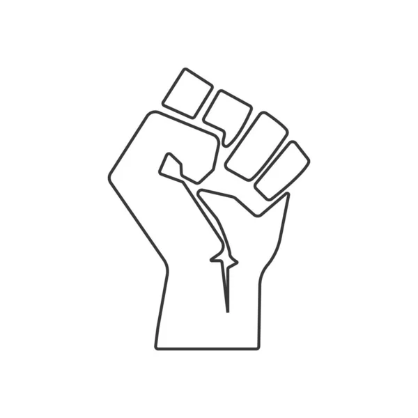 Ikon Tangan Tinju Diisolasi Pada Latar Belakang Putih Simbol Revolusi - Stok Vektor