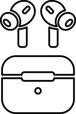 Kulaklık kutusu ikonu. İnternet sitesi tasarımı için kablosuz sembol, modern, basit, vektör, simge, mobil uygulama, ui. Vektör İllüstrasyonu