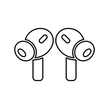 Earbuds icon isolated on white background. Wireless symbol modern, simple, vector, icon for website design, mobile app, ui. Vector Illustration clipart