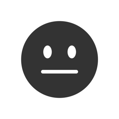 Poker suratı beyaz arka planda izole edilmiş emoji. Tarafsız yüz simgesi modern, basit, vektör, web sitesi tasarımı için simge, mobil uygulama, ui. Vektör İllüstrasyonu