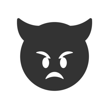 Angry face with horns icon isolated on white background. Goblin symbol modern, simple, vector, icon for website design, mobile app, ui. Vector