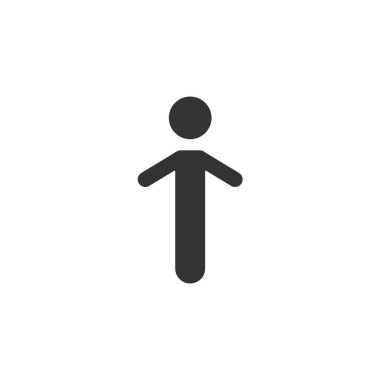 Erkekler odası simgesi beyaz arkaplanda izole edildi. WC sembolü modern, basit, vektör, web sitesi tasarımı için simge, mobil uygulama, ui. Vektör İllüstrasyonu