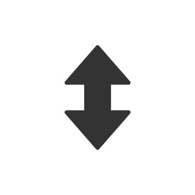 Yukarı-aşağı ok simgesi beyaz arkaplanda izole edildi. Web sitesi tasarımı için modern, basit, vektör, simge, mobil uygulama, ui. Vektör İllüstrasyonu