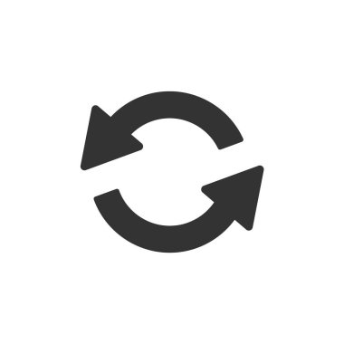 Saat yönünün tersine simge beyaz arkaplanda izole edildi. Web sitesi tasarımı için modern, basit, vektör, simge, mobil uygulama, ui. Vektör İllüstrasyonu