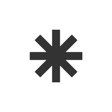 Beyaz arkaplanda izole edilmiş sekiz yıldız simgesi var. Asterisk sembolü modern, basit, vektör, web sitesi tasarımı, mobil uygulama, ui. Vektör İllüstrasyonu