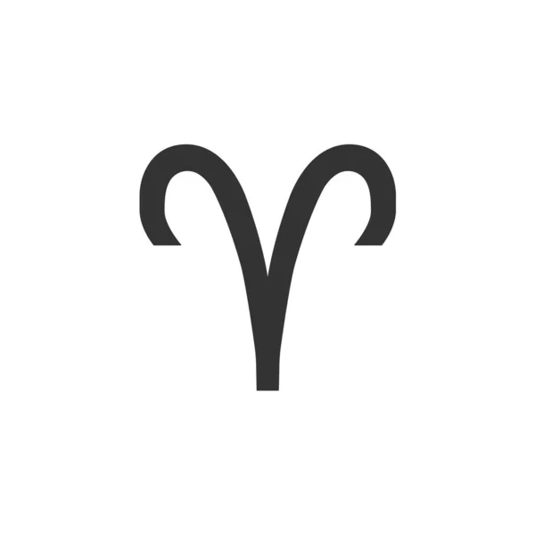 Aries Zodiac Sign Icon Isolated White Background Astrology Symbol Modern Stok Vektör