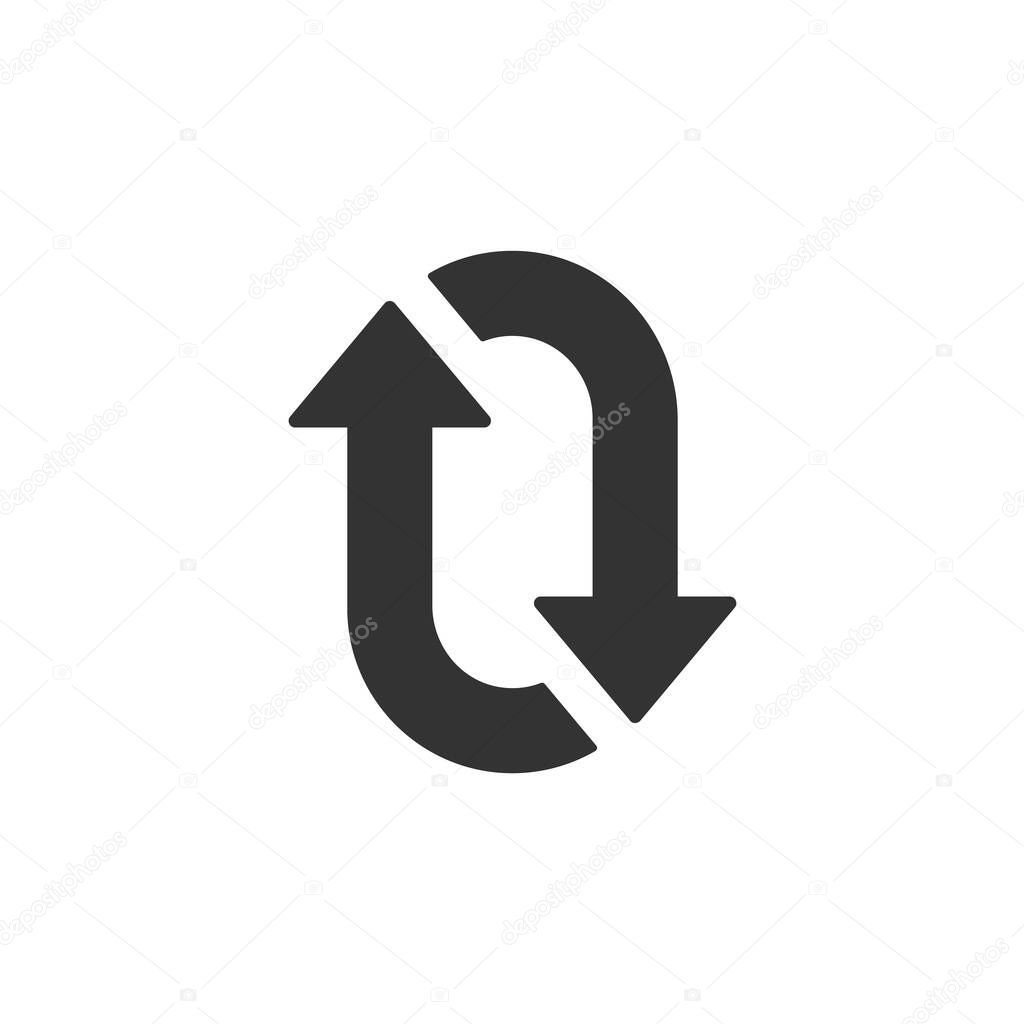 Clockwise icon isolated on white background. Multimedia symbol modern, simple, vector, icon for website design, mobile app, ui. Vector Illustration