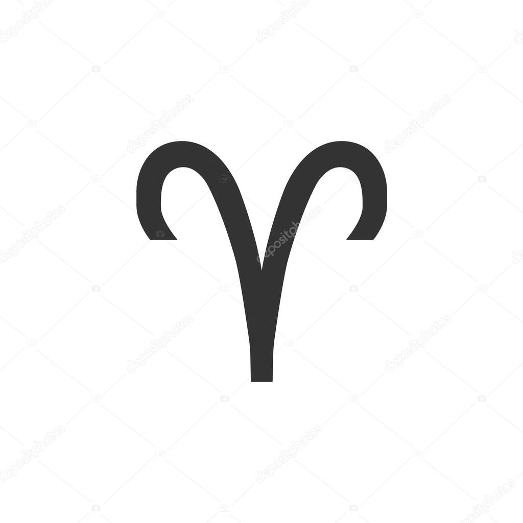 Aries zodiac sign icon isolated on white background. Astrology symbol modern, simple, vector, icon for website design, mobile app, ui. Vector Illustration