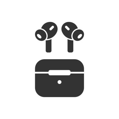 Kulaklık simgesi beyaz arkaplanda izole edilmiş. İnternet sitesi tasarımı için kablosuz sembol, modern, basit, vektör, simge, mobil uygulama, ui. Vektör İllüstrasyonu