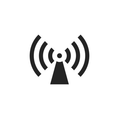 Beyaz arkaplanda yüksek frekanslı simge izole edildi. Radyo sinyali sembolü modern, basit, vektör, web sitesi tasarımı için simge, mobil uygulama, ui. Vektör İllüstrasyonu