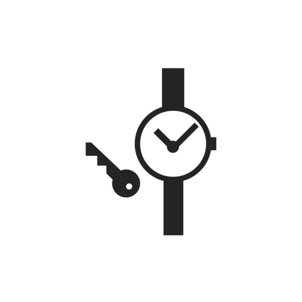 Металлические Изделия Часы Значок Изолирован Белом Фоне Современный Простой Векторный — стоковый вектор