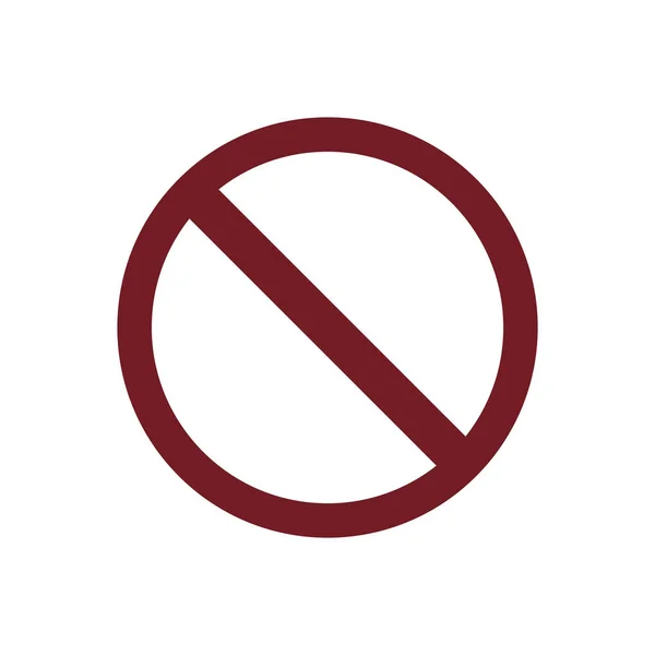 Rot Kein Zeichen Symbol Isoliert Auf Weißem Hintergrund Verbotene Symbol — Stockvektor