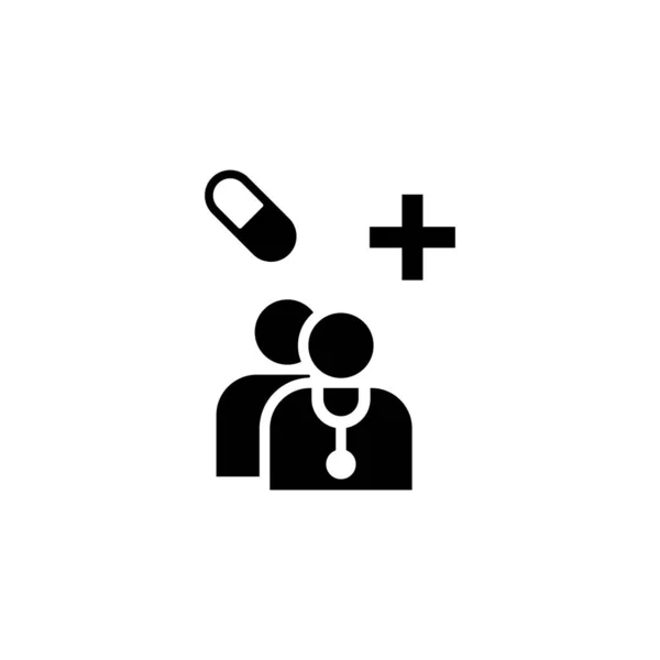 白の背景に隔離された医療チームのサインアイコン ウェブサイトのデザイン モバイルアプリ Uiのためのグラフィカルなシンボル現代的 シンプルでベクトル アイコン ベクターイラスト — ストックベクタ