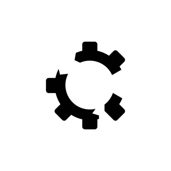 Mechanikai Sérülés Berendezés Jele Ikon Elszigetelt Fehér Alapon Grafikus Szimbólum — Stock Vector