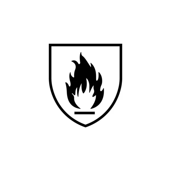 Hitzeschutz Und Flammensymbol Isoliert Auf Weißem Hintergrund Grafisches Symbol Modern — Stockvektor