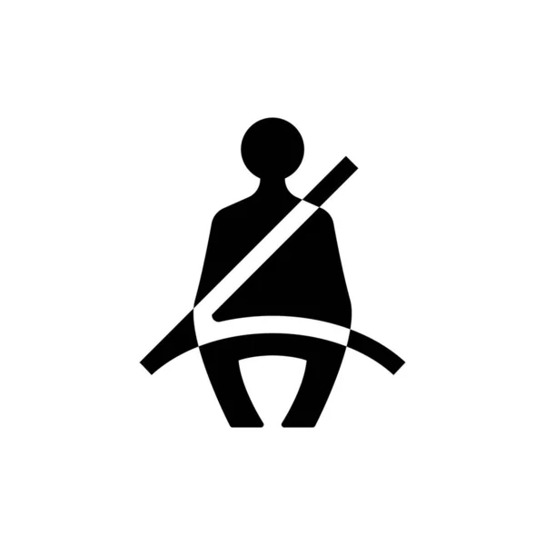 Signo Cinturón Seguridad Icono Aislado Sobre Fondo Blanco Símbolo Gráfico — Vector de stock