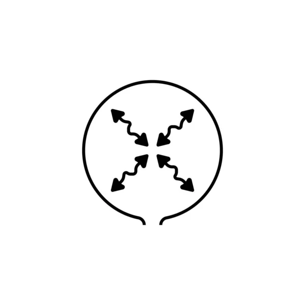 Icona Del Segno Radiofrequenza Isolata Sfondo Bianco Simbolo Grafico Moderno — Vettoriale Stock