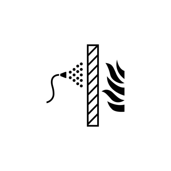 Flammen Wand Und Wasserzeichen Symbol Auf Weißem Hintergrund Grafisches Symbol — Stockvektor
