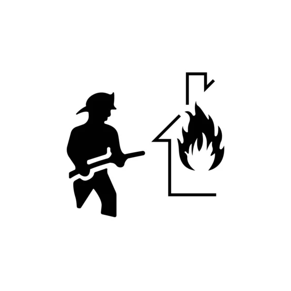 Feuerwehrleute Unterzeichnen Das Symbol Isoliert Auf Weißem Hintergrund Grafisches Symbol — Stockvektor